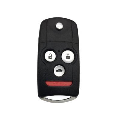 China Plastic +Metal 3+1 Car Remote Smart Key Case Shell 4 Buttons Flip Folding For Honda Acura for sale