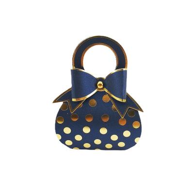 China Recycled Materials Cute bronzed handbag polka dot candy gift box Baby Shower Wedding icing gift box Chocolate paper wrapping wrapping supplies for sale