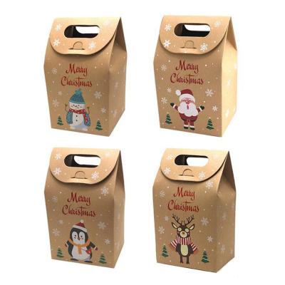 China Recycled Materials Merry Christmas carton candy gift box bag food wrapping party gift Christmas New Year decorations for sale