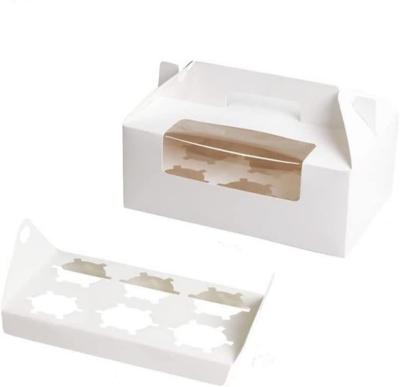 China Recycled Materials Wholesale kraft paper packaging clear cupcake boxes custom transparent cupcake packaging with window for sale