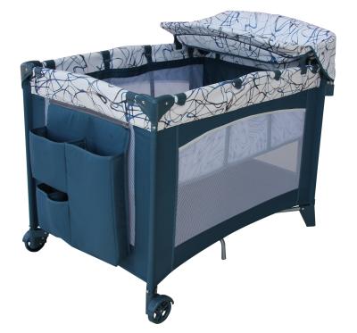 China Steel Type Foldable Crib Metal Frame Travel Camp Crib Play Iron Modern High Quality Bed Hutch Selected Pen for sale