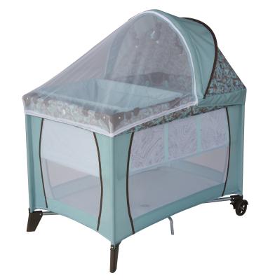 China Steel Type Foldable Crib Metal Frame Travel Camp Crib Play Iron Modern High Quality Bed Hutch Selected Pen for sale