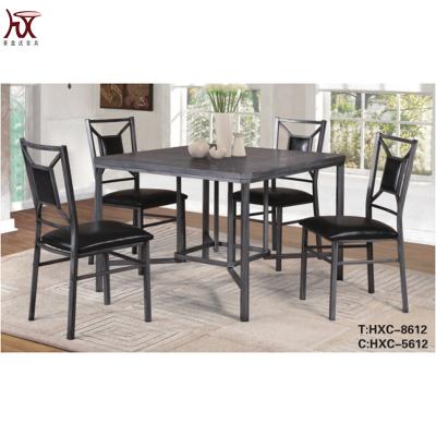 China Dining Table Dining Table and Latest Style Modern Metal 4 Chairs and Black Chairs Sets for Kitchen Home Restaurant for sale