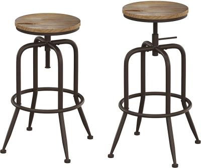 China Modern industrial bar stools, adjustable metal bar height swivel bar chairs with feet for sale for sale