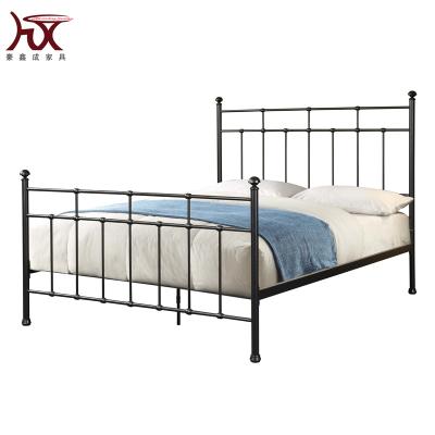 China Easily Assemble Fashion Color Industrial Copper Bronze Metal Double Bed Steel Bed with Strong Headboard and Footboard for sale