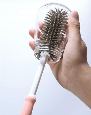 China Sustainable Silicone Bottle Cleaner Brush With Long Handle 10.7