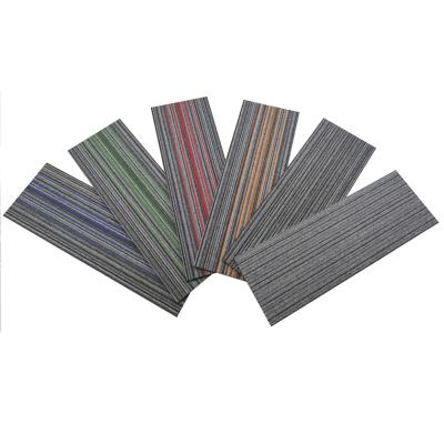 China Hot Sale Commercial Carpet Tiles Washable Long Strip 100*33.33cm Carpet Tiles With Thick Backing For Office for sale