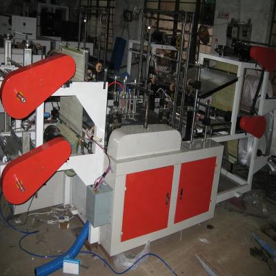 China Plastic Automatic Double Layer Rolling T Shirt Bag Making Machine for sale