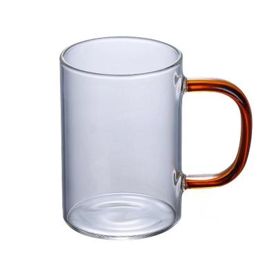 China Sustainable 300ml 400ml Heat Resistant drinkware reusable glass Juice Beverage Cups for sale