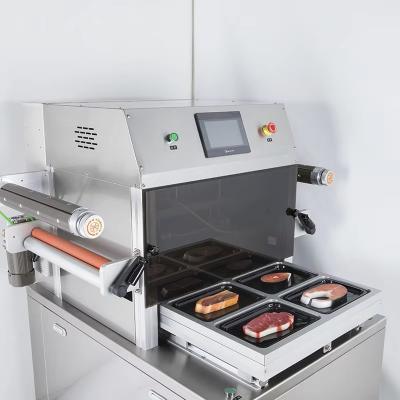 China Manual Food Fresh Meat Vacuum Skin Packaging Machine Food Tray Sealing Machine for sale