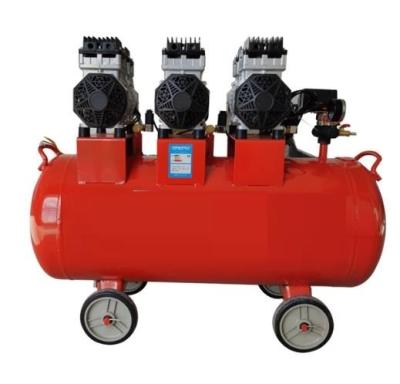 China 210L Min Oil Free Piston Air Compressor Red 3 Head Motor Direct Driven zu verkaufen