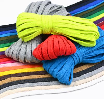 China Custom sustainable cotton drawstrings for hoodies pants colorful round flat belt ropeSpot goods for sale