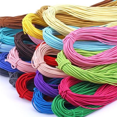 China Wholesale 2mm Viable Colorful High Quality Round Elastic Band Around The Line Rubber Band Elastic DIY Rope Elastic Band Sewing Accessories for sale