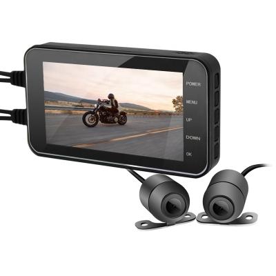 China Smart HD Video Recording Motorcycle Escort Driving Recorder IP67 Touch Screen Cams 2 Channel Dual Channel Motorcycle DVR Camera Support GPS for sale