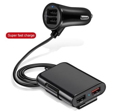 China Amazon 2021 Bestselling Product Fast Charging Support Quick Safe Car QC3.0 Charger 4 in 1 USB Charger 8A Smart Phone Car Fast Charging Adapter for sale