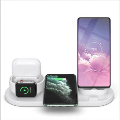 China 2021 New Arrivals 360 Devices Qi-enabled Rotary Wireless Charger Travel 6 in 1 Stand Station Universal Charger for Watch Phone Earphone for sale