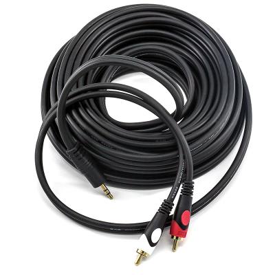 China 2021 New Car Factory Wholesale Gold Plated PVC 3.5mm Male To 2 RCA RCA Female Cable for sale