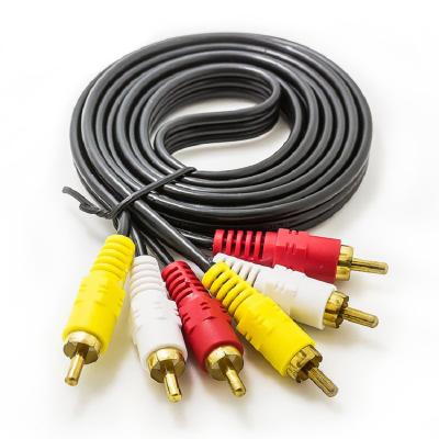 China Camera Factory Price Good AV Cable 3rca to 3rca 1.5M Audio Video Cable PVC Gold TV Plug Black Box Video Cable for sale