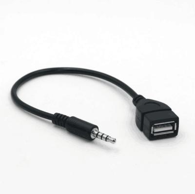 China AUX audio male. 3.5mm (1/8 inch) COMPUTER Plug to Female USB 2.0 OTG Adapter Converter Cable for Playing Music for sale