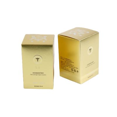 China Recyclable Recycled Golden Cardboard Printing Paper Box Cosmetic Packaging for sale