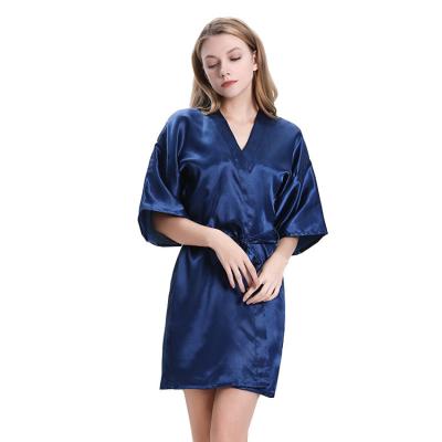 China High Quality QUICK DRY Bridal Bathrobe Bridesmaid Wedding Party Spa Peignoir Silk Satin Kimono Long Robe For Women for sale