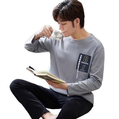 China Spring and autumn new breathable 100% cotton men's home suit can be worn outside loose pajamas men's cotton pajamas for sale