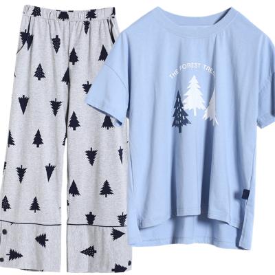 China QUICK DRY Ladies Clothing Summer Pajamas Women Cotton Shorts Comfortable Home Pajamas for sale