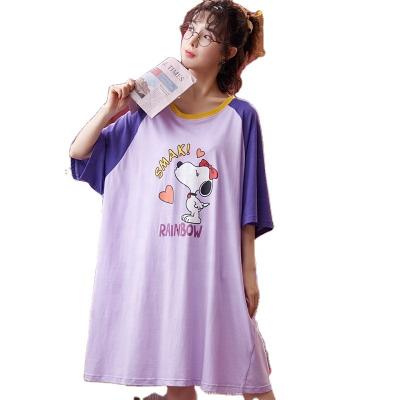 China 2022 Summer Breathable Shorts Sheathed Half Cotton Nightgown Women Sheathed Large Loose Loungewear For Pregnant Women Clothes Home Set for sale