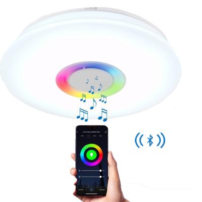 China Blueteeth Modern Speaker Lamp Ceiling Lamp LED Music Dimmable 52w APP Multicolor Control and Smart Light Remote Controller for sale