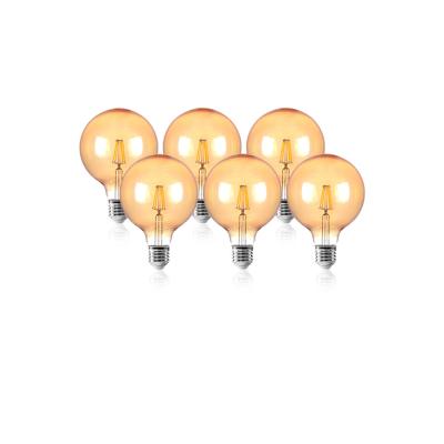 China 6pack Vintage 40W Decorative LED Replacement Light Bulbs Amber Edison Style G150 Medium Base for sale