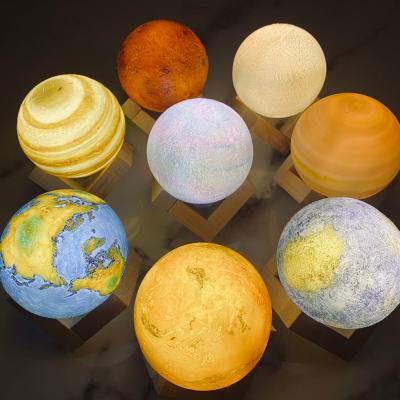 China Indoor Hot Selling Colorful Magic RGB Home Decoration Earth Shape Led Night Moon Light for sale