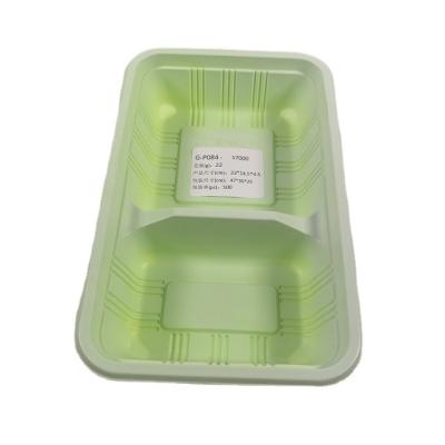 China Environmental Protection Meal Prep Bento Box Green Food Plastic Container 2 Section and Rectangle Food Grade PP Disposable Storage Boxes Modern Bins for sale