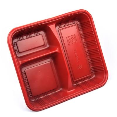 China Eco - Friendly Environmental Protection Microwave Refrigerated 3 Compartment Food Container for sale