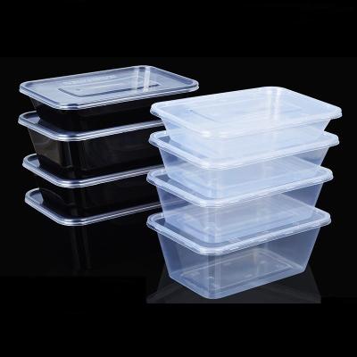 China Disposable Rectangular Plastic Transparent Plastic Bento Tableware Freshness Preservation Box PP Wholesale Fast Food Packing Takeout Box for sale