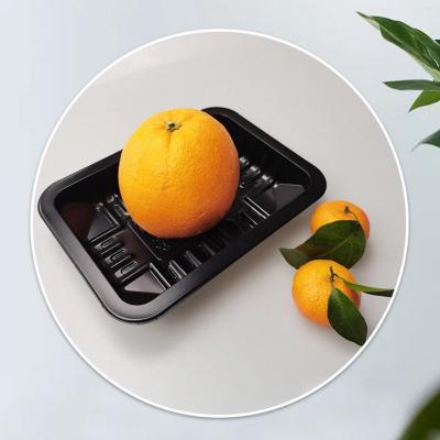 China Environmental Protection Fruit / Food Tray Clear PP Vegetable Frozen Meat Small Packaging Blister Custom Eco Friendly Disposable Plastic 1414 Black 10 Ctn for sale