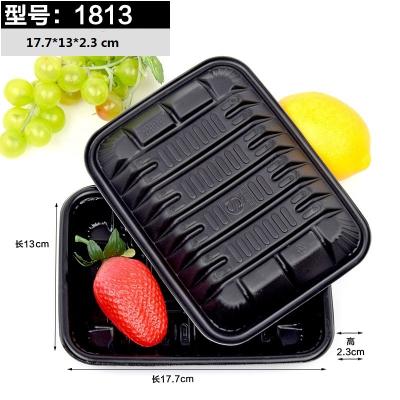 China 1813 Environmental Protection Tableware Environmental Protection Rectangle Black Disposable Tray for sale