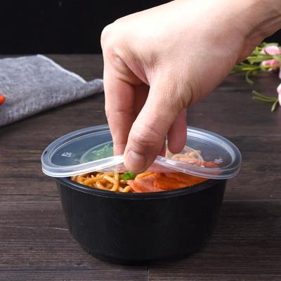 China 26oz Clear Plastic Disposable PP Soup Bowl Support Round Environmental Protection Food Storage Container Disposable Shape 20 Ctn With Lid for sale