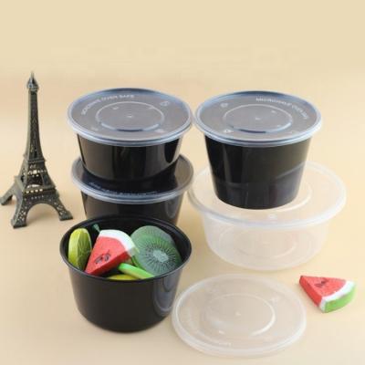 China Environmental protection round grocery cups pp 12oz plastic food storage container with lids haccp food grocery container for sale