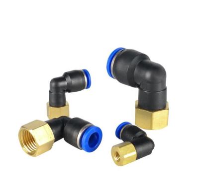 China Natural Gas or Water Brass Elbow Quick Connector 4mm-16mm for Air for sale