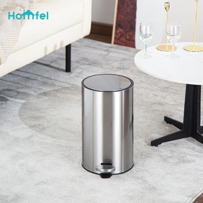 China Sustainable Fashion Multi Colors And Volume Embedded Lid Pedal Can Metal Trash Can With Soft Close Fingerprint Proof Waste Bin for sale