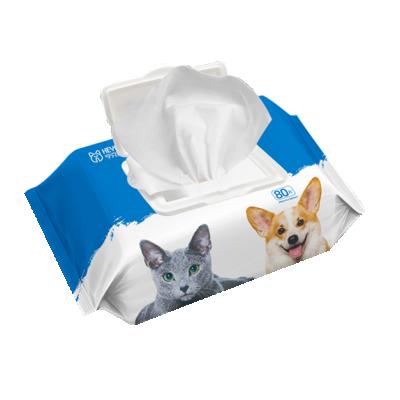 China Custom Biodegradable Eco-Friendly Non-Woven Clean Pet Ear Spunlace Cat Dog Wet Cleaning Cloths Tooth Cleaning Cloths for sale