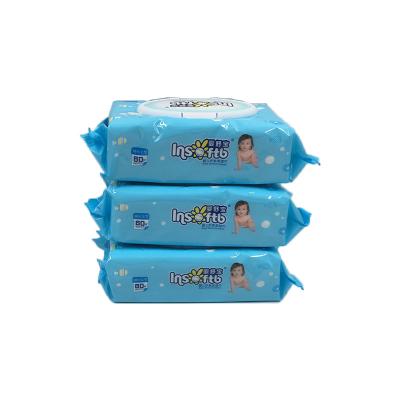 China Baby Soft Wipes OEM 80pcs Baby Spunlace Fresh Scented Wet Wipes 3D Nonwoven Fabric for sale