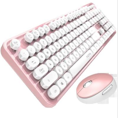 China New Retro Mini Desktop Laptop Computer Wireless Cute Punk Wireless Keyboards Mouse Combos for sale