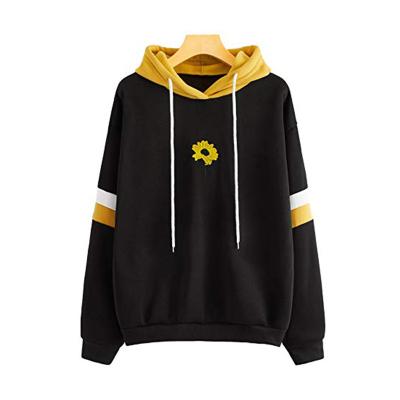 China Breathable Custom Splice Casual Unisex Embroidery Logo Women Hooded Sweatshirt Hoodies Pullover 2021Autumn And Winter for sale