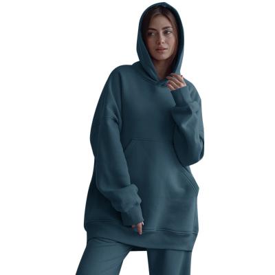 China Fashion Solid Long Sleeve Streetwear Sweatshirt Winter Women Hoodies Casual Oversized Pocket Hooded Loose Warm QUICK DRY for sale