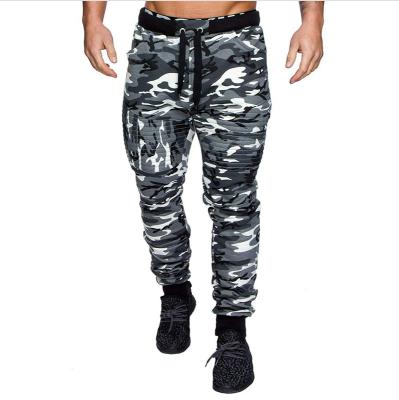 China Outdoor Activies Men's Leisure Sports Plush Stripe Fitness Sports Slim Camouflage Pants for sale