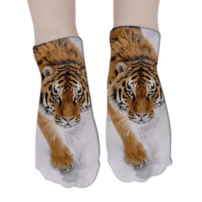 China Breathable 3D Printed Animal Shorts Booties Tiger Unisex Cotton Crew Socks Cute Funny Summer Outdoor Sports Kids Socks for sale