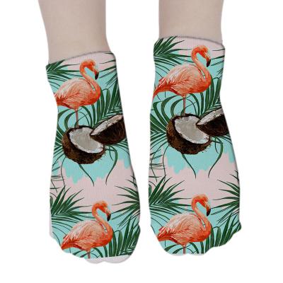 China New Fashion Breathable 3D Printed Cute Mini Pattern Summer Crane Ankle Socks Plant Food Short Cactus Pineapple Low Low Women Socks for sale