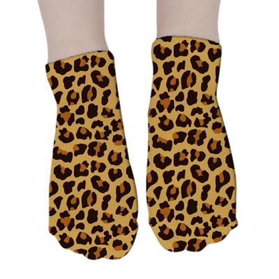 China New Breathable 3D Animal Skin Knocks Funny Leopard Tiger Zebra Snake Skin Socks Comfortable Soft Ankle Socks for sale