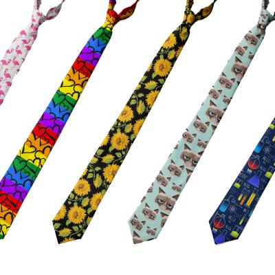 China Ties 8cm Men's Suit Ties 8cm Casual Sun Flower Tie Polyester Fashion Science Symbol New Colorful Custom Tie Accessories Business Wedding for sale